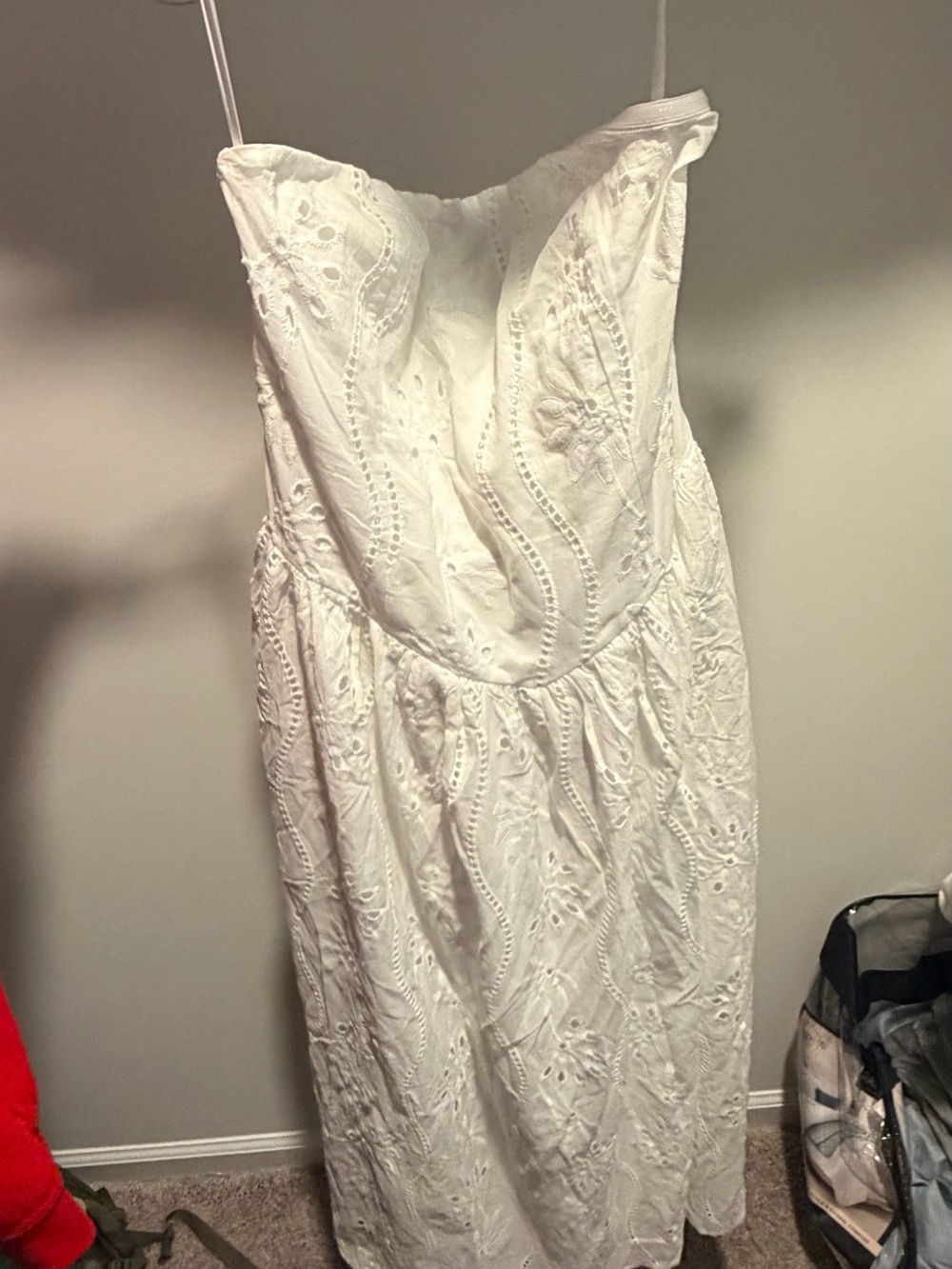 Lilly Pulitzer White Strapless Eyelet Lace Dress